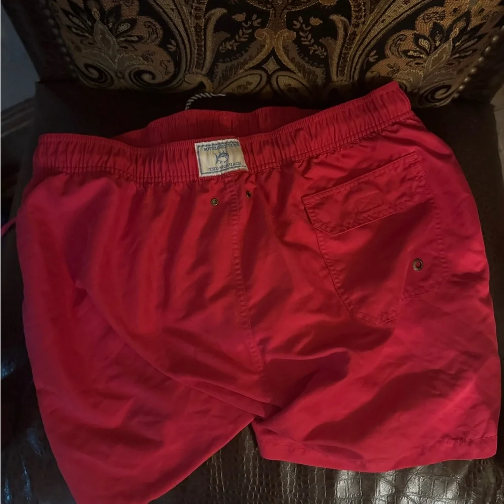 Southern Tide Bold Red Swim Trunks - Picture 2 of 3